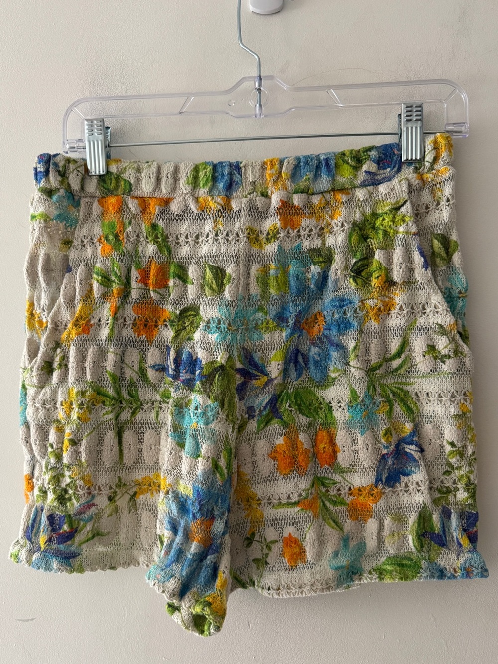 PQ Swim Drew Swim Cover Up Shorts Floral Cotton